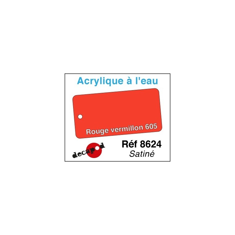 PEINTURE acrylique ROUGE VERMILLON 605 satiné