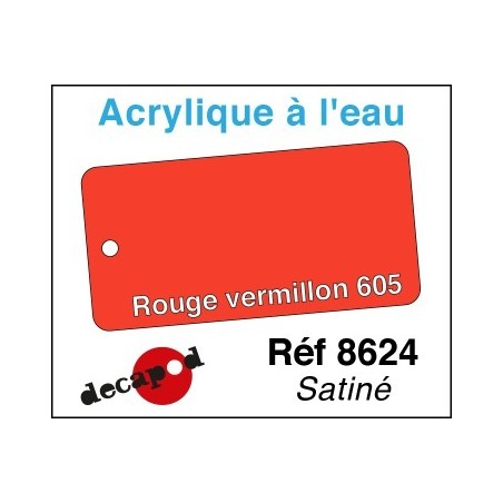 PEINTURE acrylique ROUGE VERMILLON 605 satiné