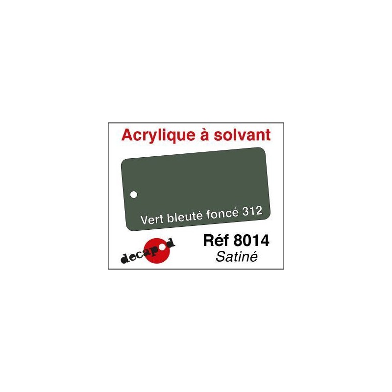 PEINTURE acrylique à solvant VERT bleuté foncé 312 satiné