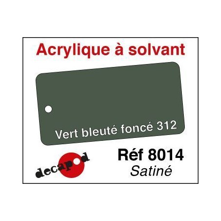 PEINTURE acrylique à solvant VERT bleuté foncé 312 satiné