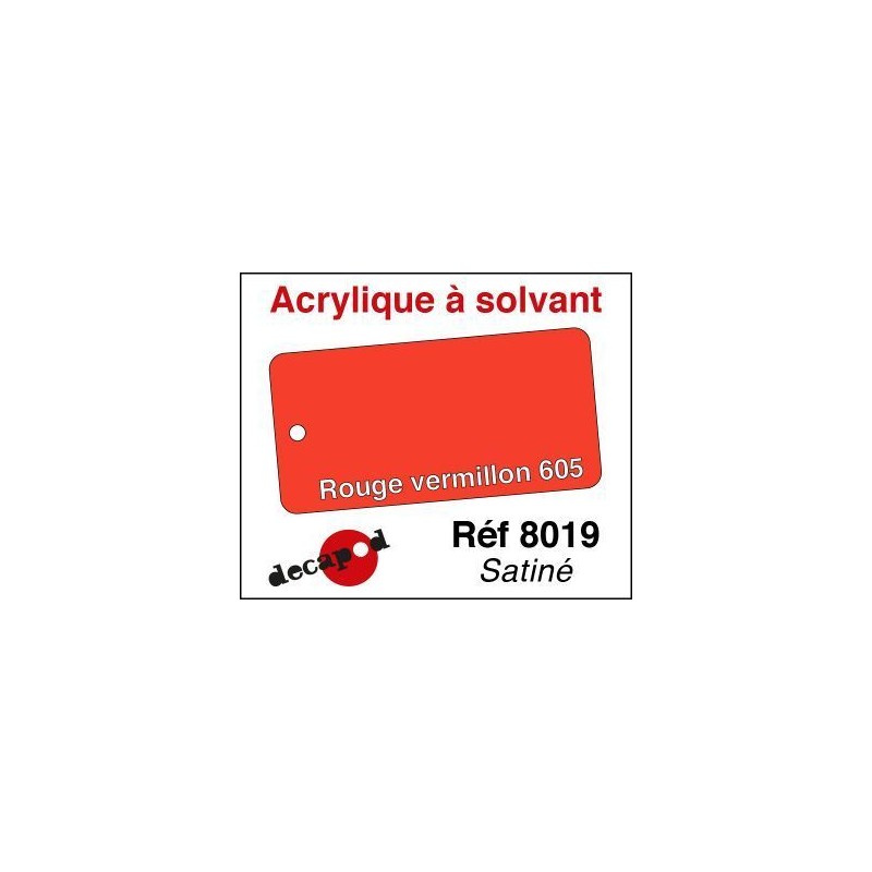 PEINTURE ROUGE VERMILLON 605 satiné